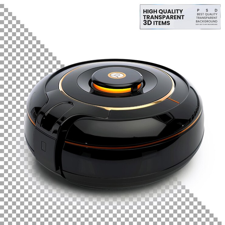 PSD roboter-vakuum png auf isolierten transparenten hintergrund