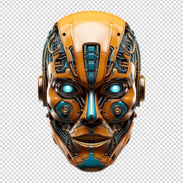 Robotergesicht auf durchsichtigem Hintergrund isoliert