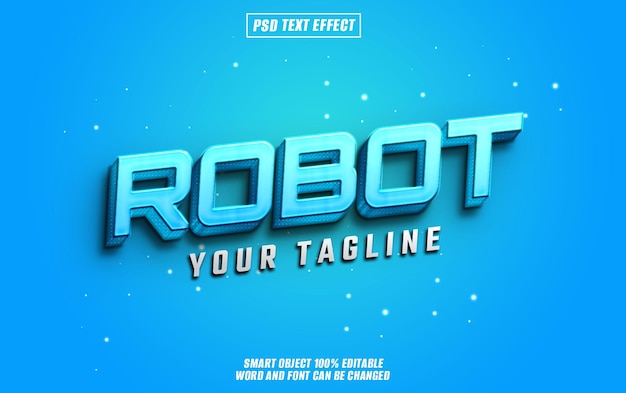 Robotertexteffekt-Schriftart, bearbeitbarer Typografie-3D-Text