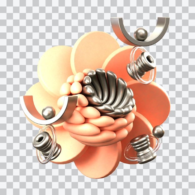 Robotic Flower 3D Illustration
