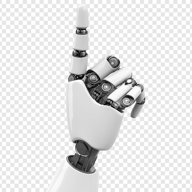 Robotic Hand Gesturing A 3D Render of a Futuristic Artificial Intelligence Hand