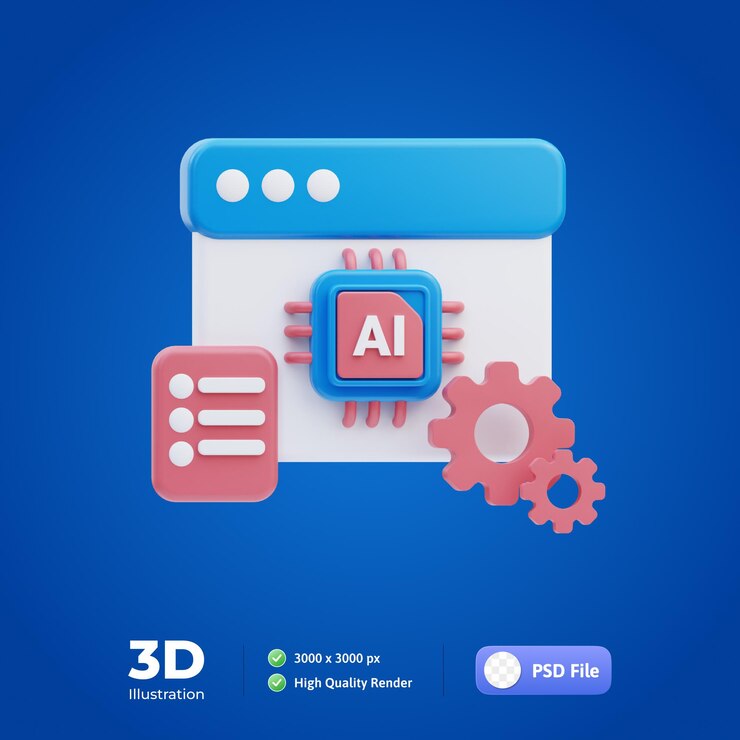 PSD robotik-ingenieur 3d-illustration