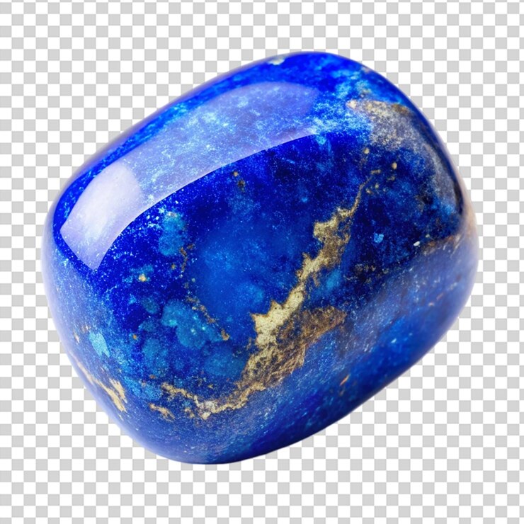 PSD una roca azul y amarilla con un patrón manchado en un fondo transparente