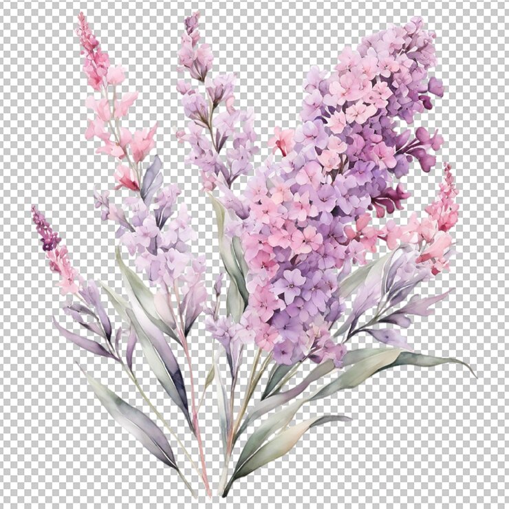 PSD roca de flores en acuarela