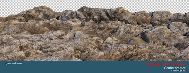 rocas y hierba que crece en la colina