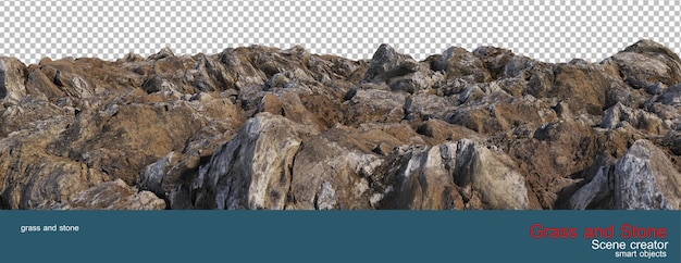 rocas y hierba que crece en la colina