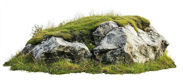 Rocha de musgo verde