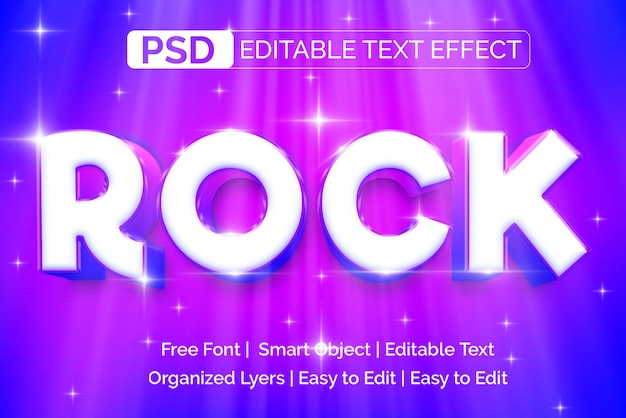 PSD rock 3d-texteffekt-ebenenstil psd-datei