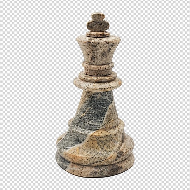 PSD rock chess bishop figurine with transparent background