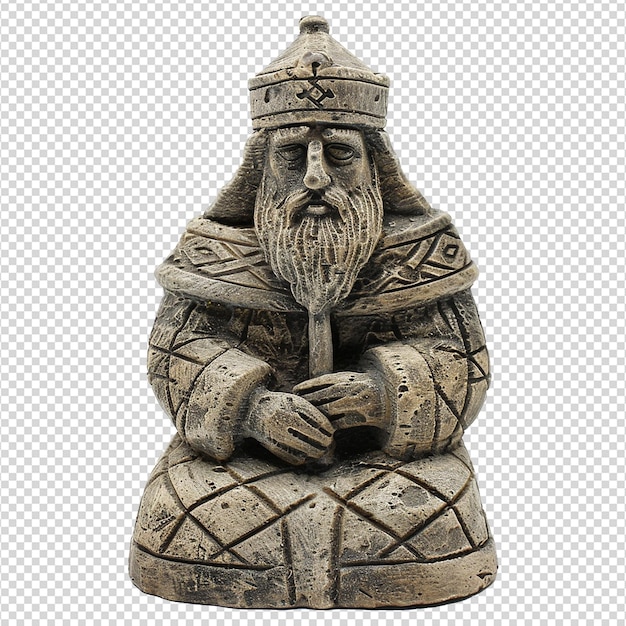 PSD rock chess bishop figurine with transparent background