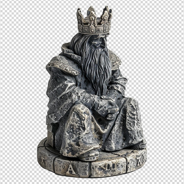 PSD rock chess bishop figurine with transparent background