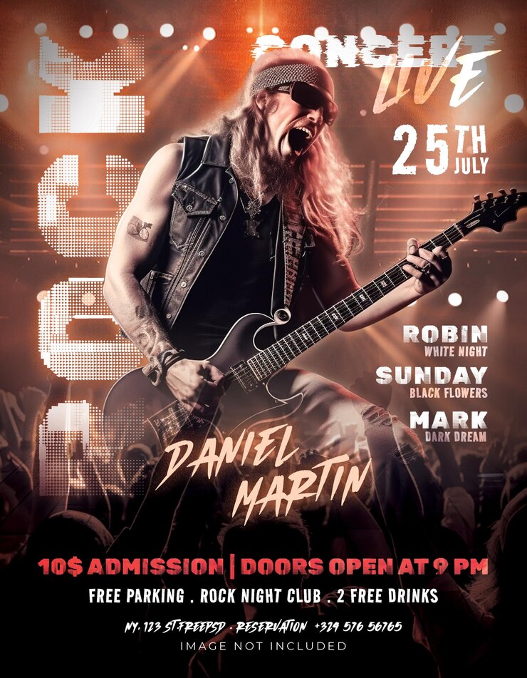PSD rock live event concert flyer poster