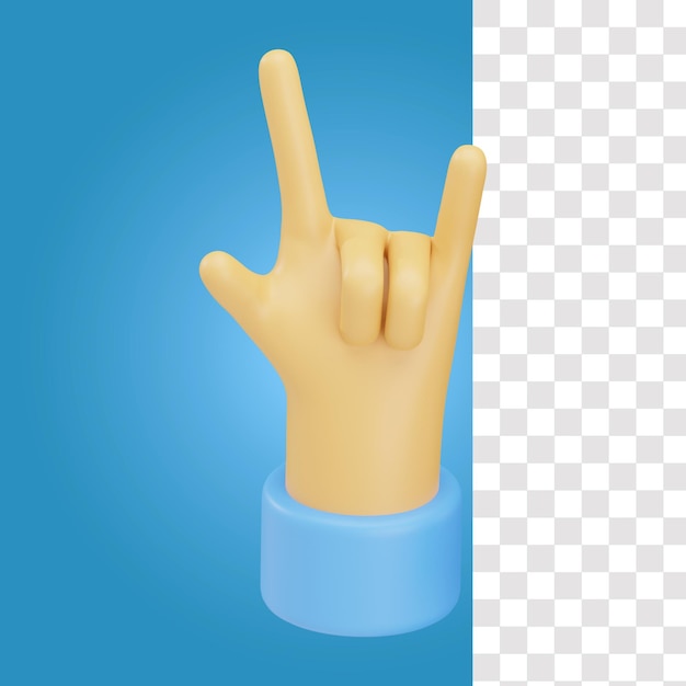 Rock N' Roll hand gesture 3D Icon