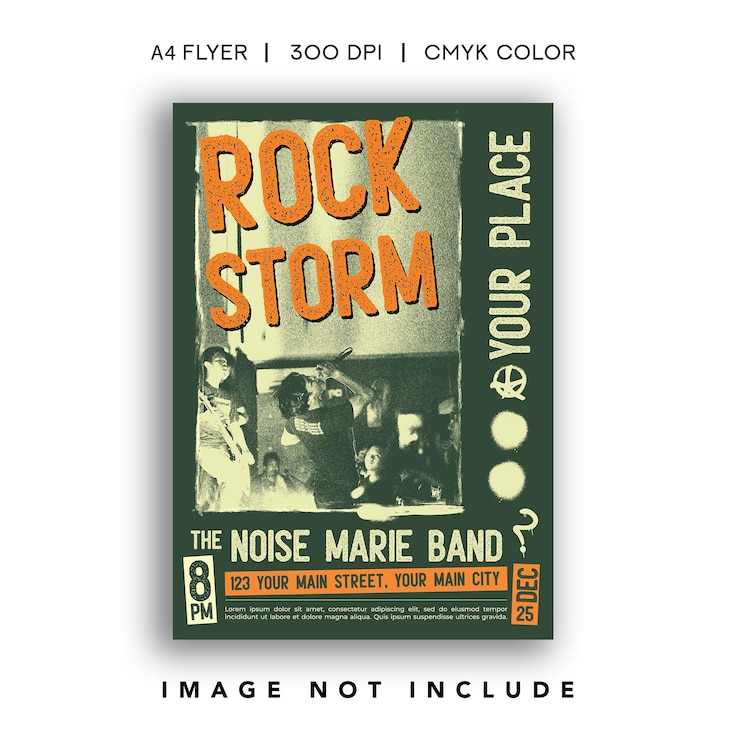 PSD rock storm flyer (em inglês)
