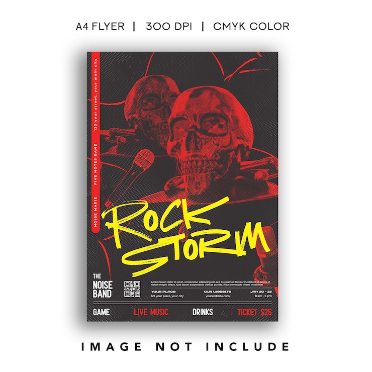 PSD rock storm flyer