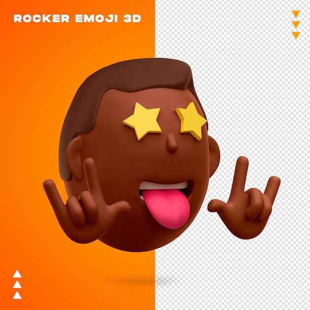 Rocker emoji diseño 3d