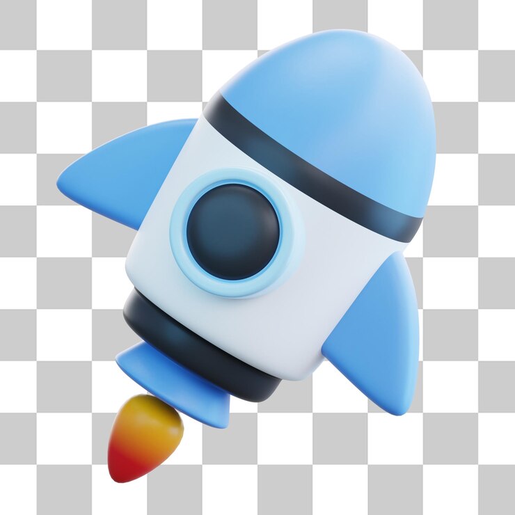 PSD rocket 3d illustration