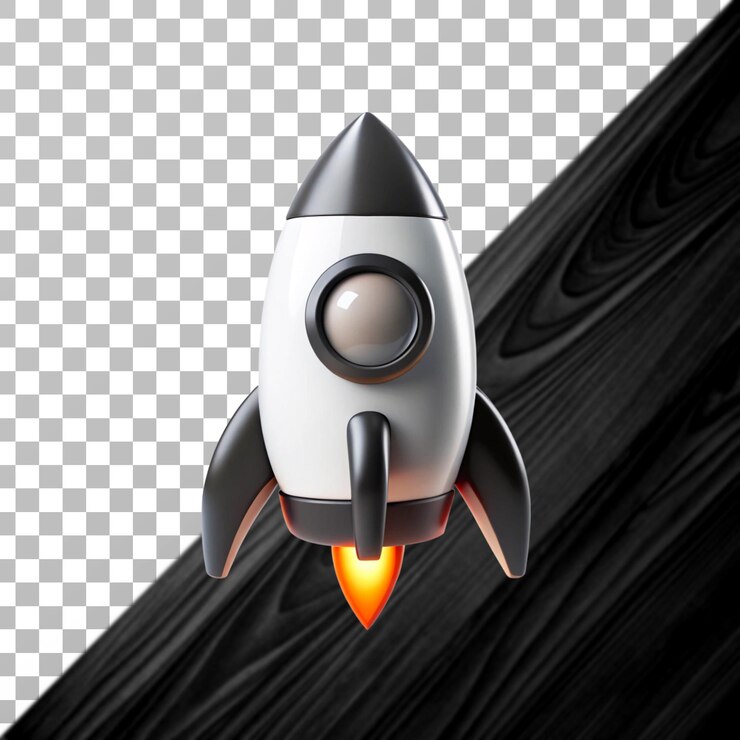 Rocket 3D PNG Icon Diseño de alta calidad