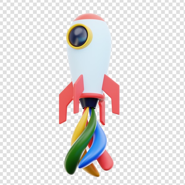 Rocket rendering 3d dell'elemento di design grafico