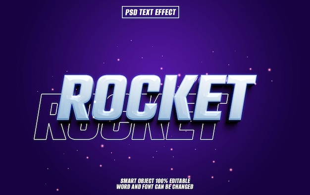 rocket text effect font editable typography 3d text