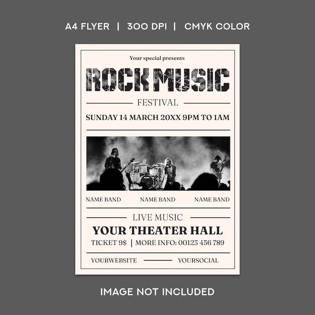 PSD rockmusik-flyer