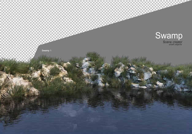 Rocky Hill auf dem See Rendering
