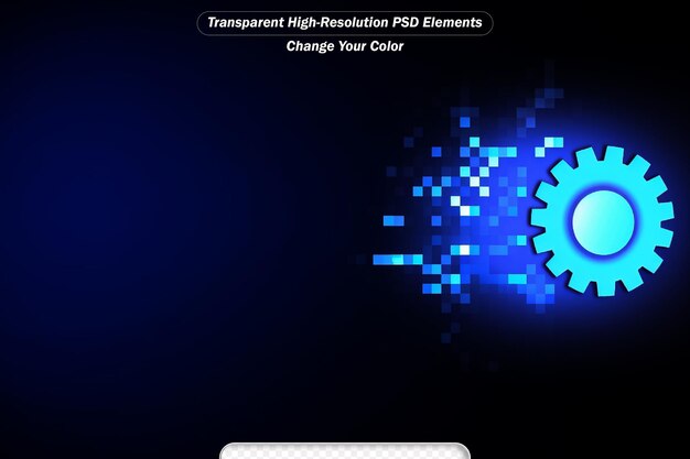 PSD roda de engrenagens e placa de circuito em fundo de tecnologia futurista