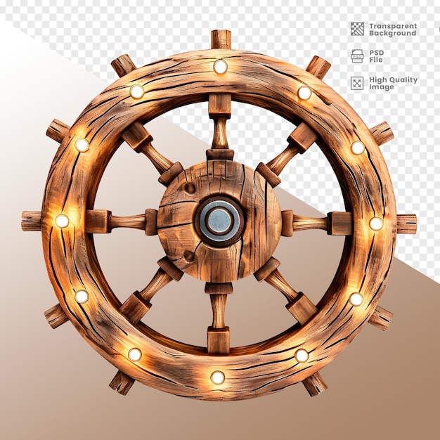 PSD roda de madeira elemento 3d composicao wooden wheel 3d element composition