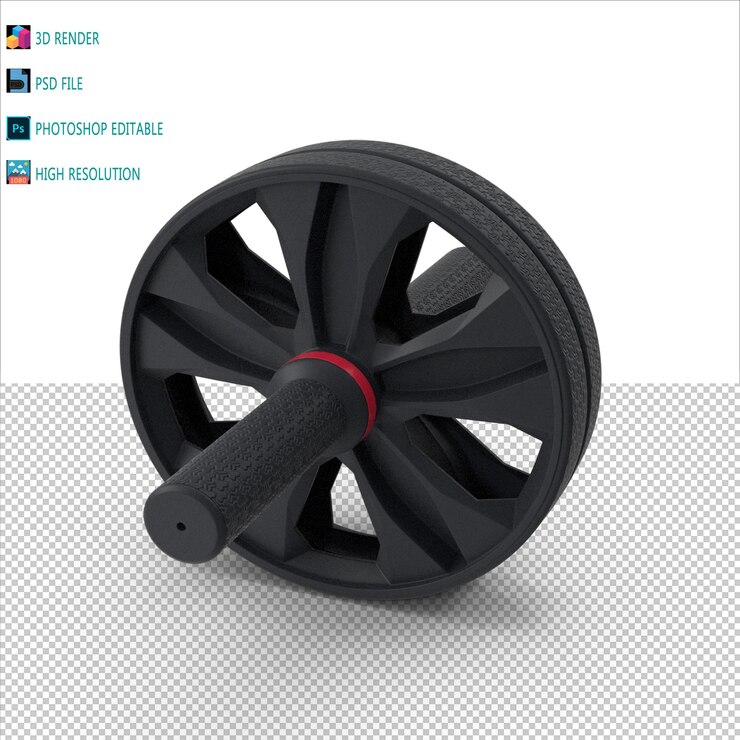 PSD el rodillo abdominal 3d render psd