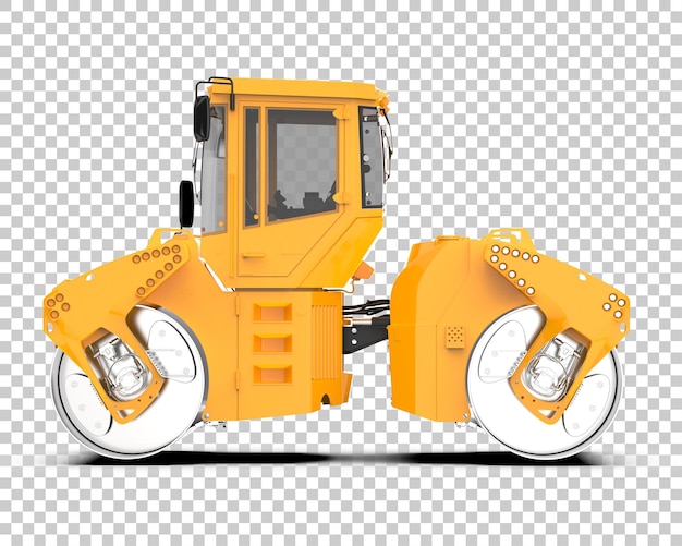 Rodillo de camino articulado aislado sobre fondo transparente Ilustración de renderizado 3d