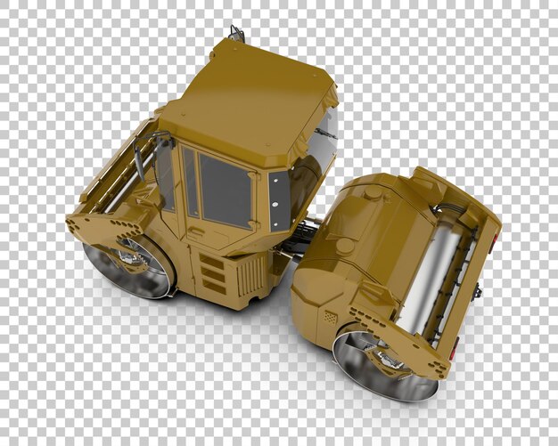 Rodillo de camino articulado aislado sobre fondo transparente Ilustración de renderizado 3d