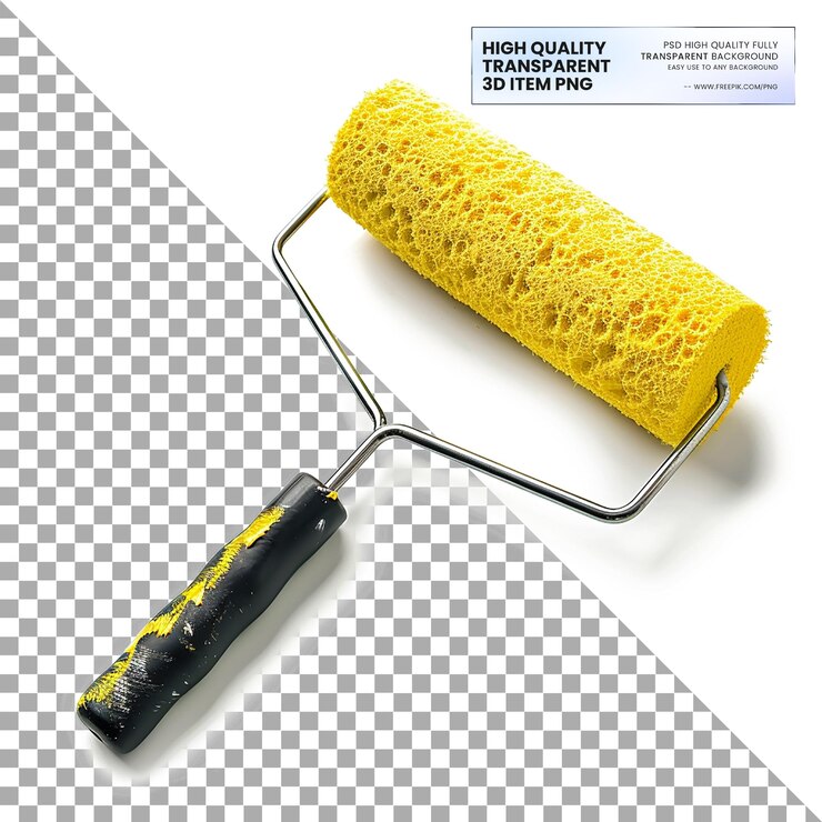 PSD rodillo de pintura para aplicar pintura a grandes superficies sobre un fondo transparente