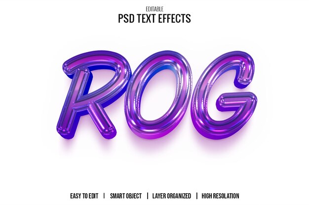ROG 3D Glossy Text-Effekt