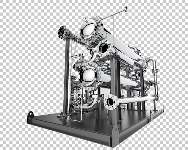 Rohrbaugruppe isoliert auf transparentem Hintergrund 3D-Rendering-Illustration