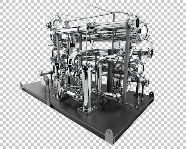 Rohrbaugruppe isoliert auf transparentem hintergrund 3d-rendering-illustration