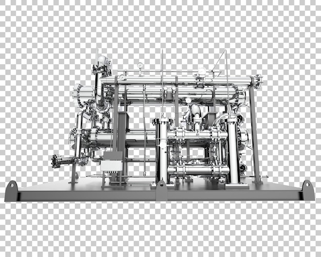 Rohrbaugruppe isoliert auf transparentem hintergrund 3d-rendering-illustration