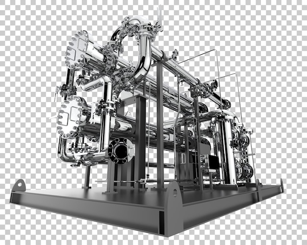 PSD rohrbaugruppe isoliert auf transparentem hintergrund 3d-rendering-illustration