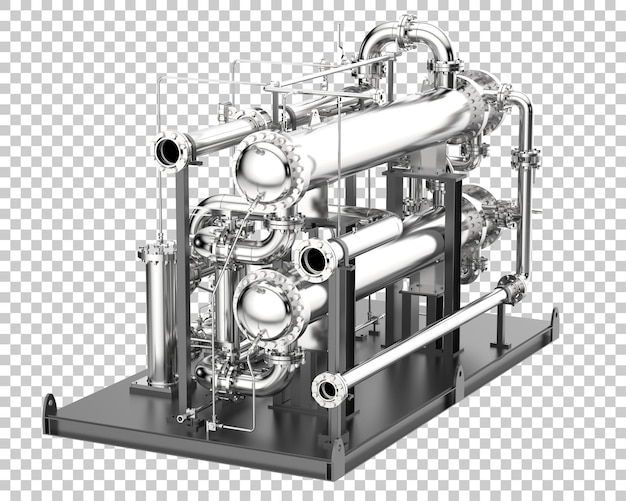 PSD rohrbaugruppe isoliert auf transparentem hintergrund 3d-rendering-illustration