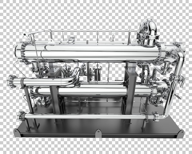 PSD rohrbaugruppe isoliert auf transparentem hintergrund 3d-rendering-illustration