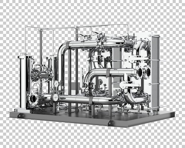 Rohrbaugruppe isoliert auf transparentem hintergrund 3d-rendering-illustration