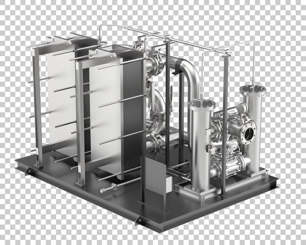 Rohrbaugruppe isoliert auf transparentem hintergrund 3d-rendering-illustration