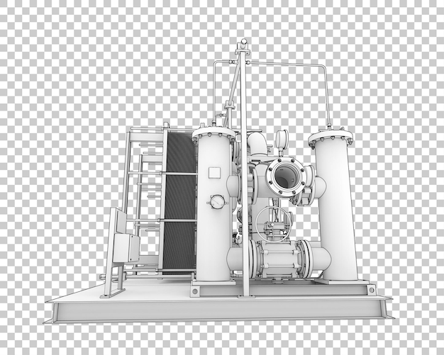 PSD rohrbaugruppe isoliert auf transparentem hintergrund 3d-rendering-illustration