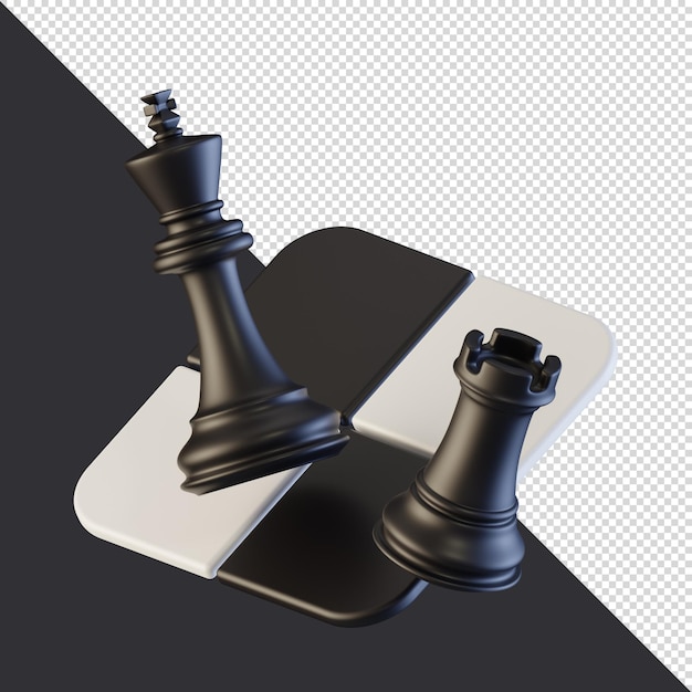 PSD roi de l'échiquier d'échecs de rendu 3d