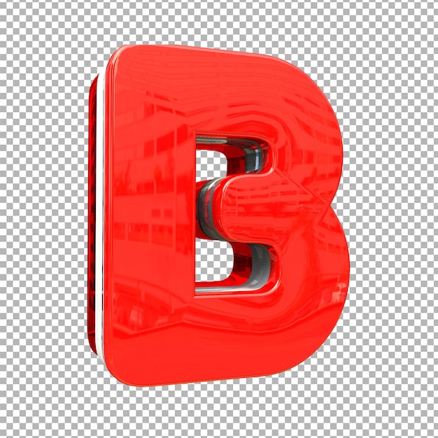 Rojo 3d letra b