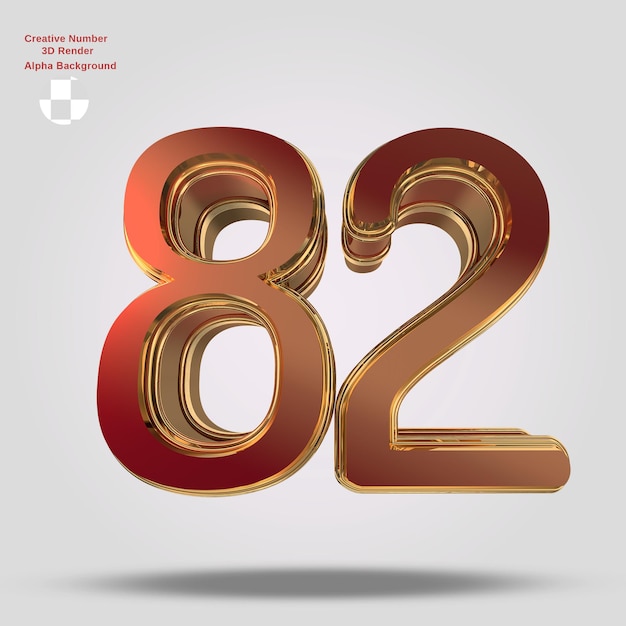 rojo 3d número 82