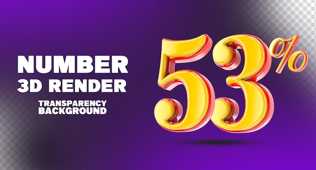 Rojo con número amarillo Render 3D
