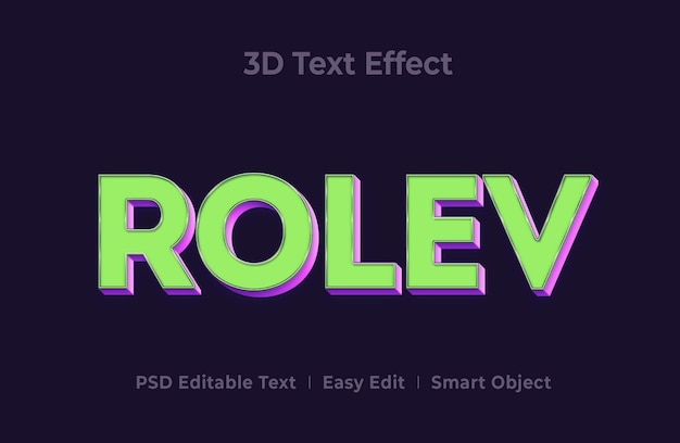 Rolev 3d-textstil-effekt-mockup-vorlage premium