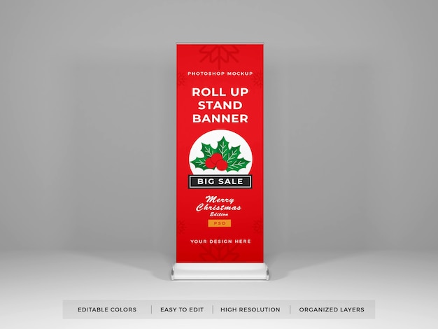 Roll up banner mockup aislado