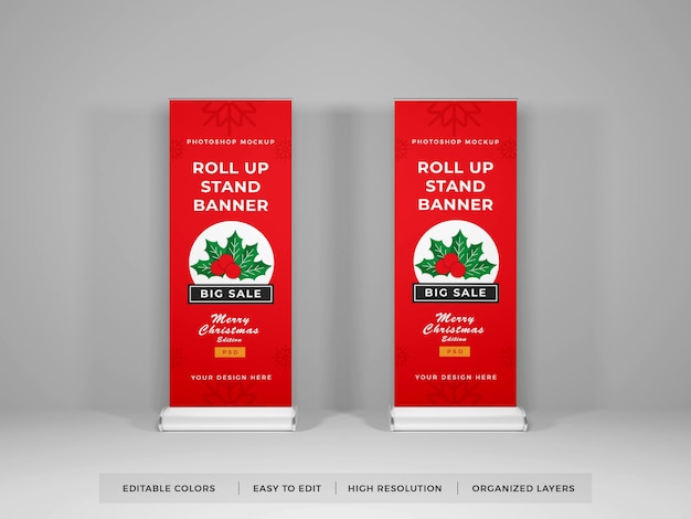 Roll Up Banner Mockup aislado