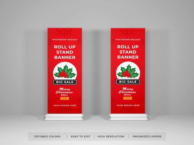 Roll up banner mockup aislado